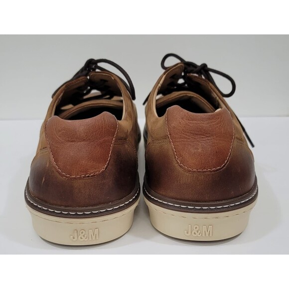 Johnston&Murphy Sheepskin NWOB McGuffey Plain Toe Lace Up Shoes 13M Tan Oiled - Picture 8 of 11